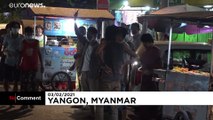 شاهد: سكان من العاصمة الاقتصادية لميانمار يعترضون على الانقلاب بطريقة رمزية