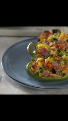 Rice Stuffed Peppers with Turkey Ham