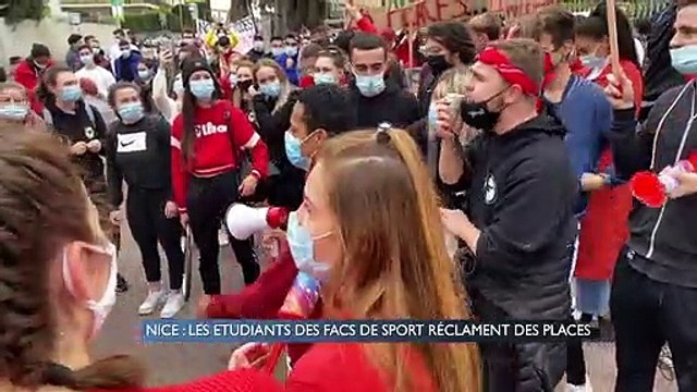 Nice : Les étudiants des facs de sport demandent des places et manifestent dans la rue (AzurTv)