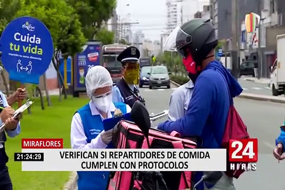 Miraflores: Realizan operativo para verificar que repartidores cumplan protocolos