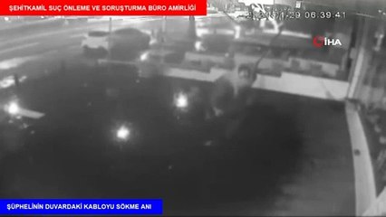 Kablo hırsızı yakalandı