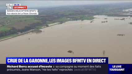 Скачать видео: Crue de la Garonne: les images aériennes des inondations en Gironde