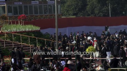 21-Gun salute and National Anthem, Tricolour flag unfurling on India's 72nd Republic Day