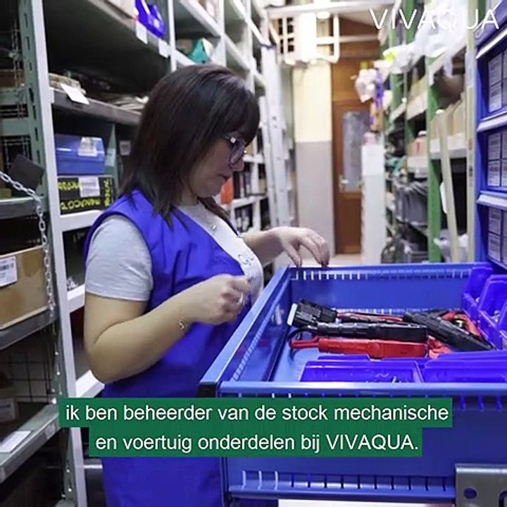 Vrouw en technicus bij VIVAQUA: Nathalie Grégoire, beheer van de voorraden
