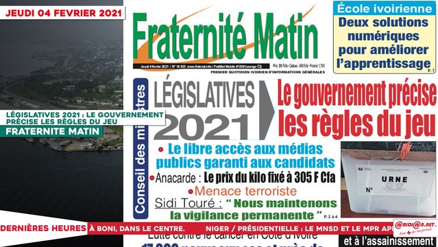Le Titrologue du 04 Février 2021 : Législatives 2021, le gouvernement précise les règles du jeu