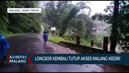 Akses Jalan Malang-Kediri Kembali Tertutup Karena Longsor