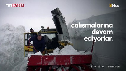 Muş'ta karla mücadele devam ediyor