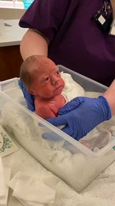 Grumpy Girl’s First Bath