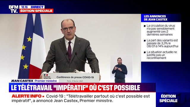Jean Castex: Nous allons ouvrir dans les prochains jours 1,7 million de rendez-vous supplémentaires pour des premières injections