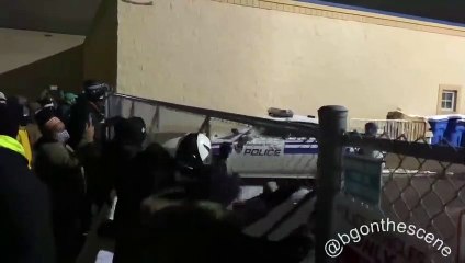 Antifa broke first barrier & breached the second to enter the police station in Rochester, NY