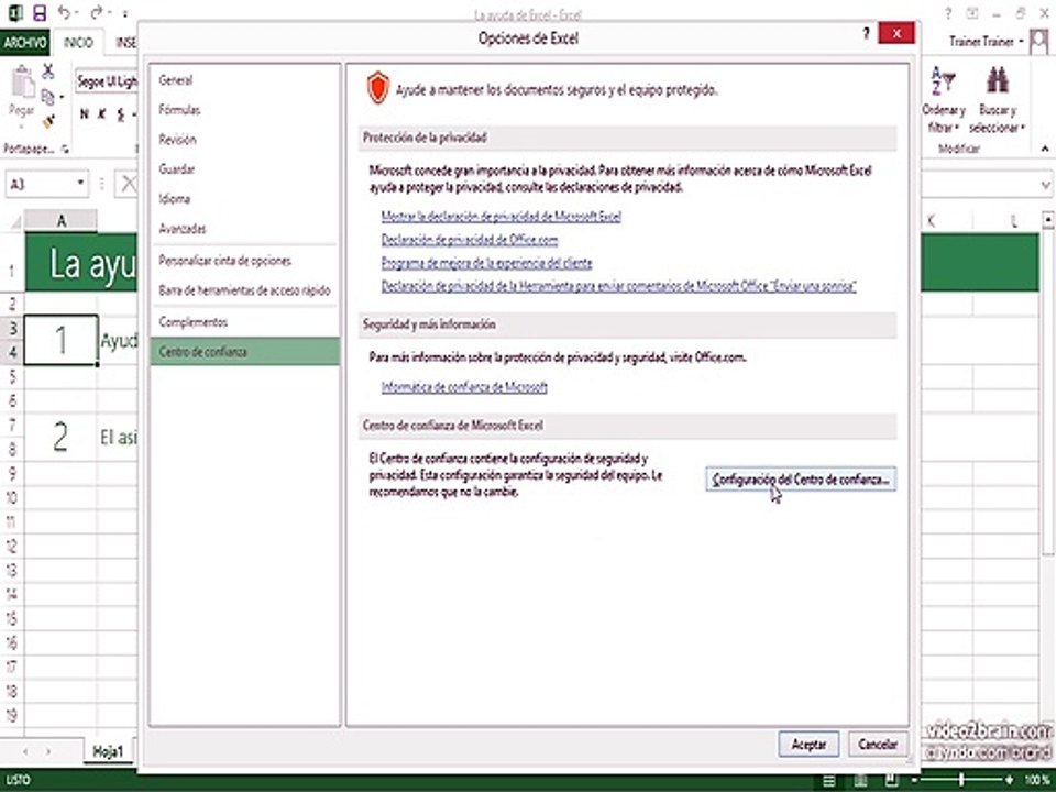 1.5. La ayuda de Excel