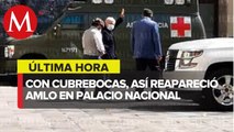 AMLO reaparece en Palacio Nacional tras dar positivo a covid-19