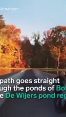 Bicycle path built into the water in Belgium