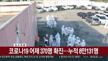 [속보] 코로나19 어제 370명 확진…누적 8만131명