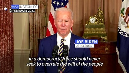 Biden demands Myanmar military 'relinquish power'