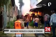 Iquitos: fuga de gas ocasionó incendio y dejó 6 viviendas en cenizas