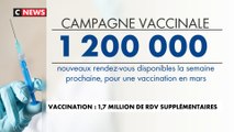 Vaccination : 1,7 million de rendez-vous supplémentaires