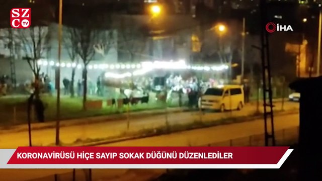 Bursa'da pes dedirten manzara...Koronavirüsü hiçe sayıp sokak düğünü düzenlediler