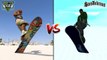 GTA 5 SNOWBOARD VS GTA SAN ANDREAS SNOWBOARD - WHICH IS BEST_