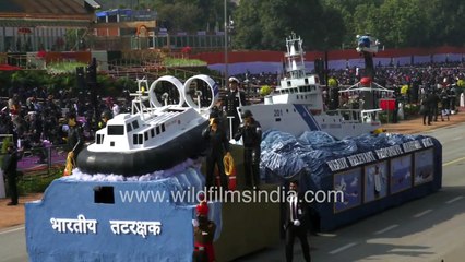 Covid Vaccine by Dept of Biotechnology tableau, Indian Coast Guard on 72nd Republic Day