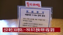 [YTN 실시간뉴스] 신규 확진 300명대↓...거리 두기 완화 여부 내일 결정 / YTN