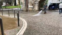 Inondations en Gironde : le nettoyage des rues a commencé à La Réole