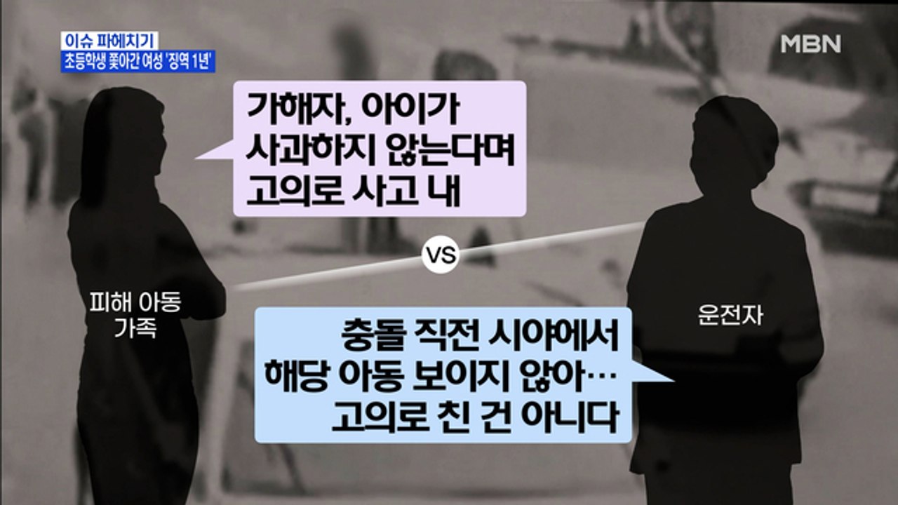 MBN 뉴스파이터-차로 초등학생 쫓아가 '쿵'…가해자, 징역 1년