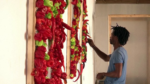 Nigerian artist creates rotting exhibit as coronavirus warning