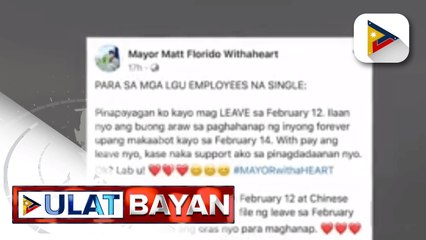 Single employees sa Quezon, pwedeng mag-leave with pay para mahanap ang true love