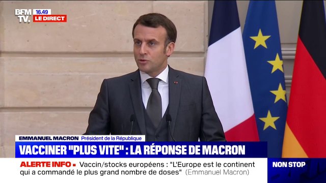 Emmanuel Macron sur les vaccins: On fera tout pour que les choses aillent plus vite, au maximum