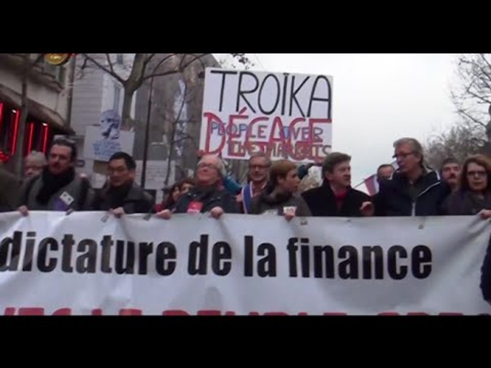 Manifestation de solidarité avec le peuple grec à Paris
