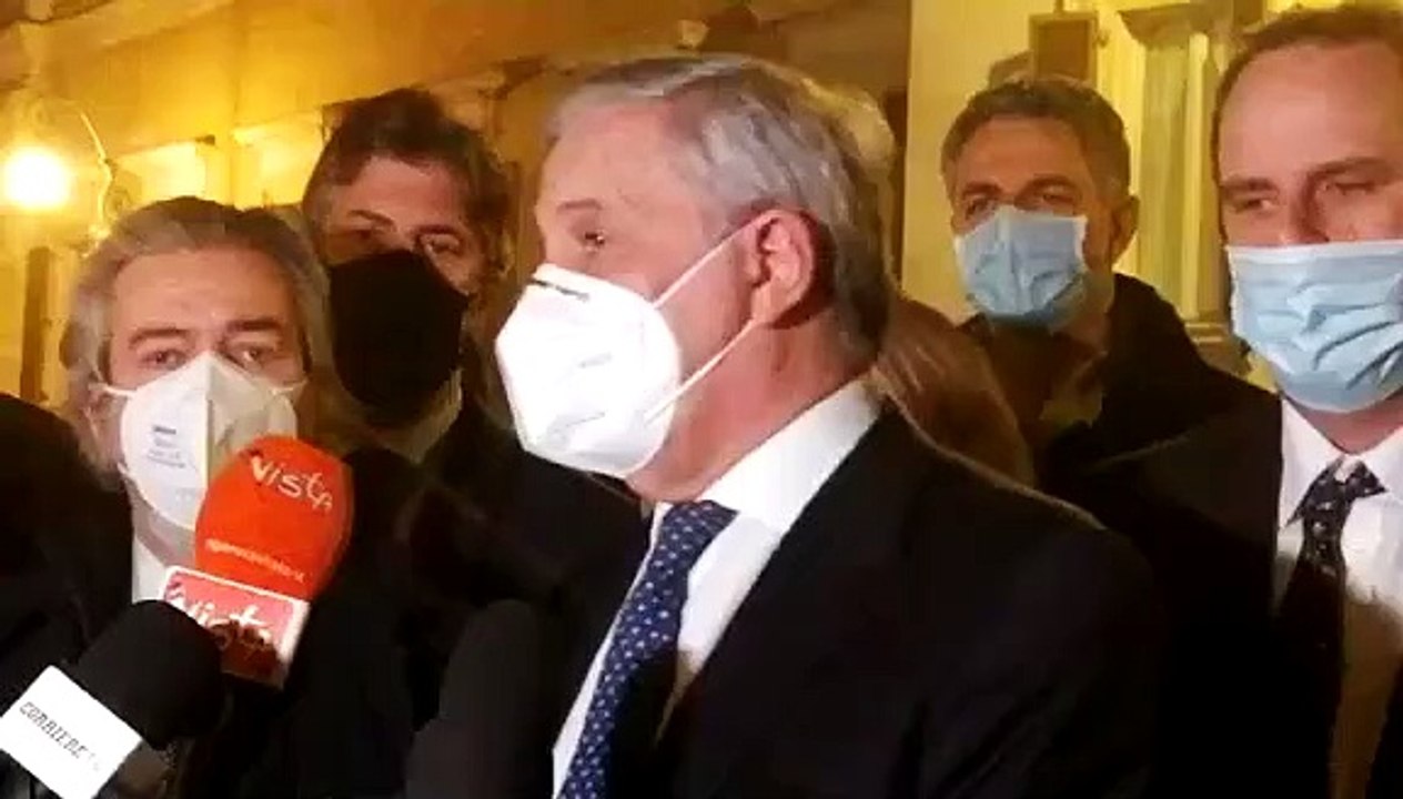 Antonio Tajani dopo il colloquio con Mario Draghi