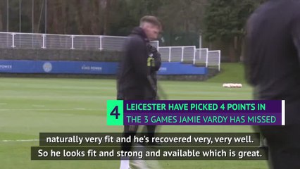 Скачать видео: Rodgers happy to ease Vardy back into action for Leicester