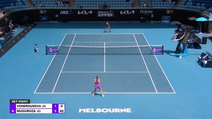 Muguruza thrashes Vondrousova to set up Barty showdown