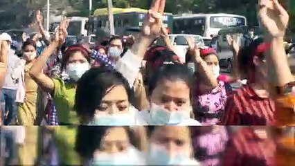 Myanmar vive su protesta más multitudinaria contra el golpe de Estado pese a los cortes de Internet