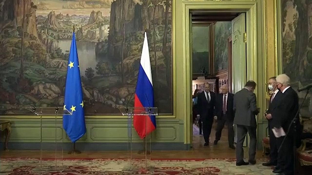 Sergey Lavrov, Russian Foreign Affairs Minister eudebates with Josep Borrell Fontelles in Moscow