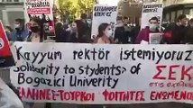 Atina'da, Boğaziçi Üniversitesi öğrencilerine destek eylemi