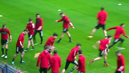 Entrenamiento de los jugadores de Osasuna en El Sadar a 24 horas de recibir a la SD Eibar