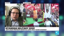 Myanmar coup: Internet shutdown as crowds protest against military