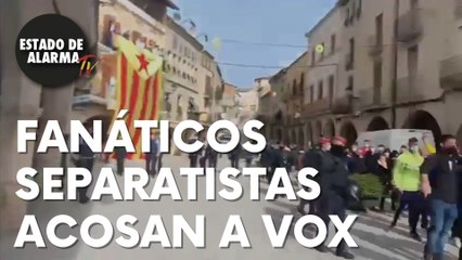 Fanáticos separatistas acosan a VOX