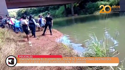 Encontraron el cuerpo del joven de San Antonio dentro del vehículo que quedó sumergido en un arroyo