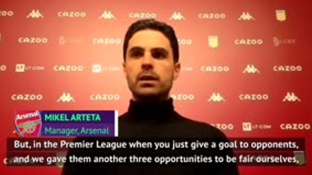 Arsenal lacking 'ruthlessness' - Arteta after Villa defeat