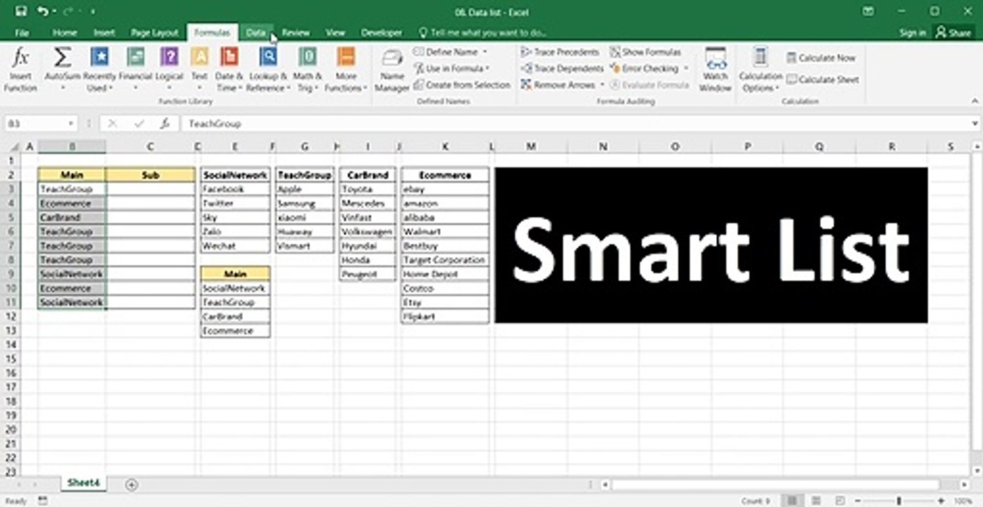 #8-Excel3minute-Data Validation-Smart List - Định Dạng Danh Sách Sổ Xuống Thông Minh