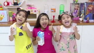 Suri & Annie Pretend Playing with Soda Machine Toys - Kids videos