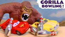 Cars McQueen Gorilla Bowling Hot Wheels Challenge versus Marvel Superheroes in this Family Friendly Funny Funlings Race Challenge Toy Story Video for Kids from Kid Friendly Family Channel Toy Trains 4U