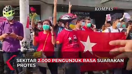 2000 Warga Protes Minta Aung San Suu Kyi Dibebaskan