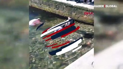 İstanbul'da denize düşen kadın böyle kurtarıldı