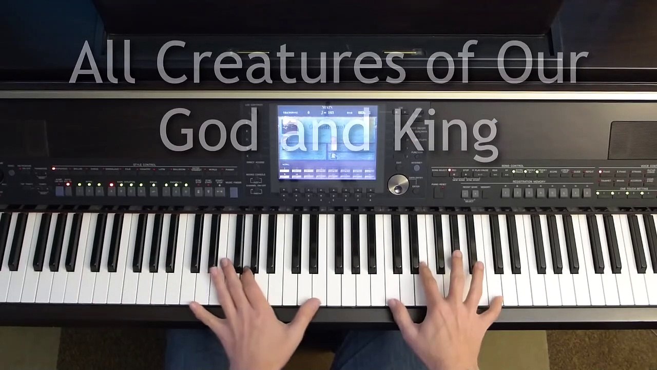 All Creatures of Our God and King - piano instrumental hymn with lyrics