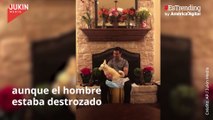 Hombre estalla en lágrimas después de recibir una réplica de su mascota