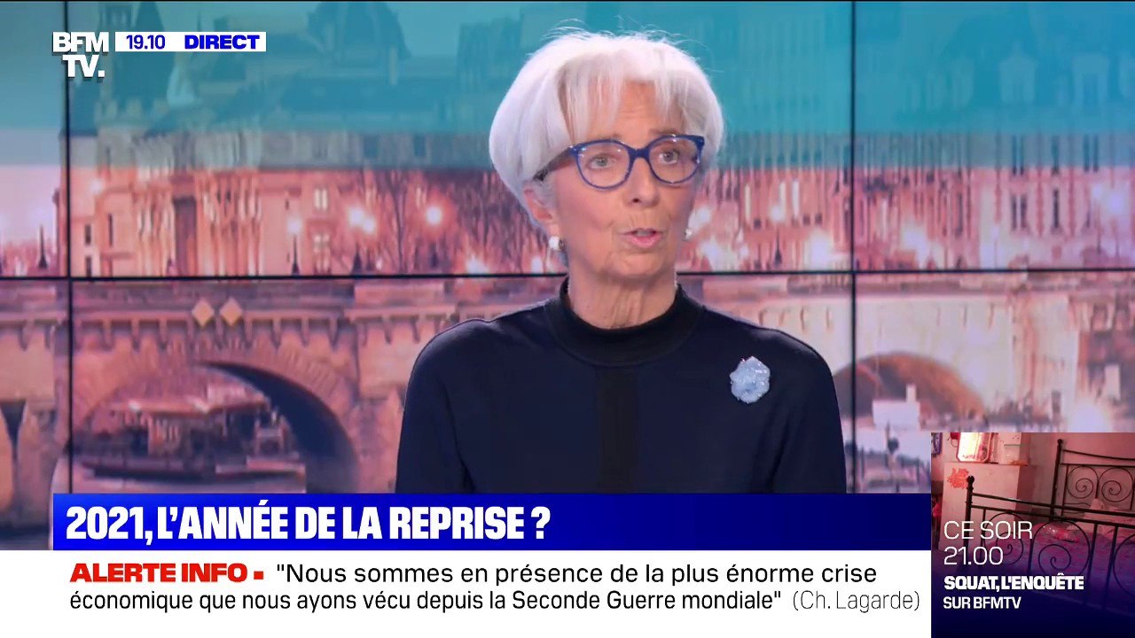 Christine Lagarde: "En 2020, l'économie de la zone européenne s'est contractée de 6,8%"